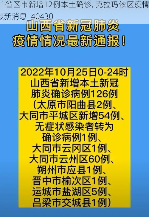 31省区市新增12例本土确诊, 克拉玛依区疫情最新消息_40430