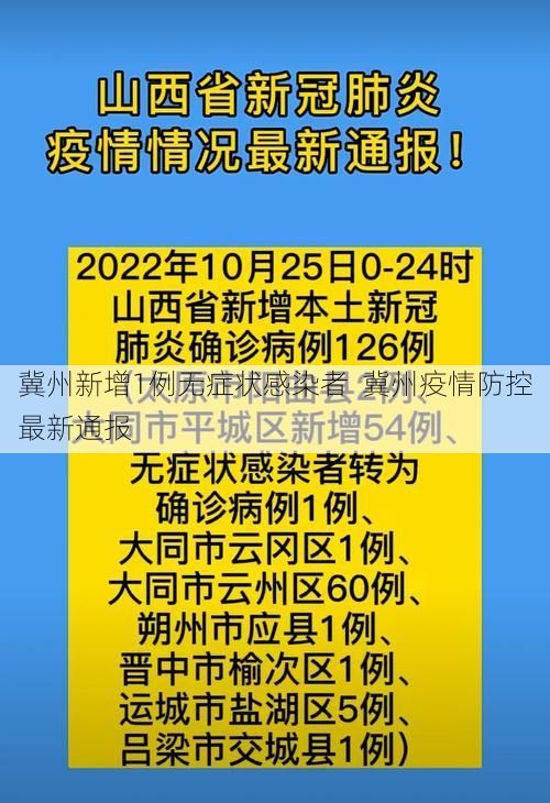 冀州新增1例无症状感染者  冀州疫情防控最新通报