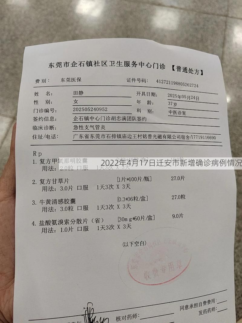 2022年4月17日迁安市新增确诊病例情况