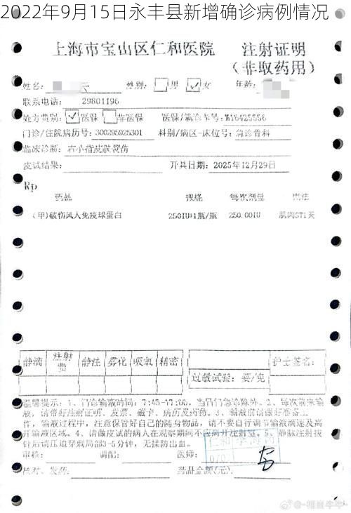 2022年9月15日永丰县新增确诊病例情况