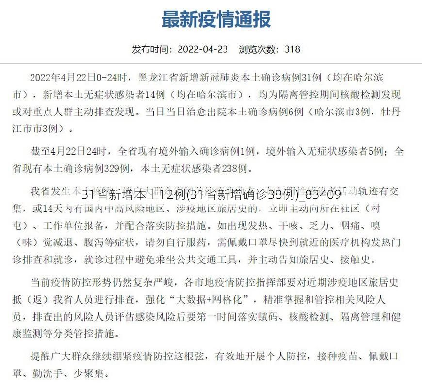 31省新增本土12例(31省新增确诊38例)_83409