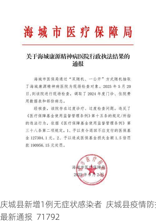 庆城县新增1例无症状感染者  庆城县疫情防控最新通报_71792