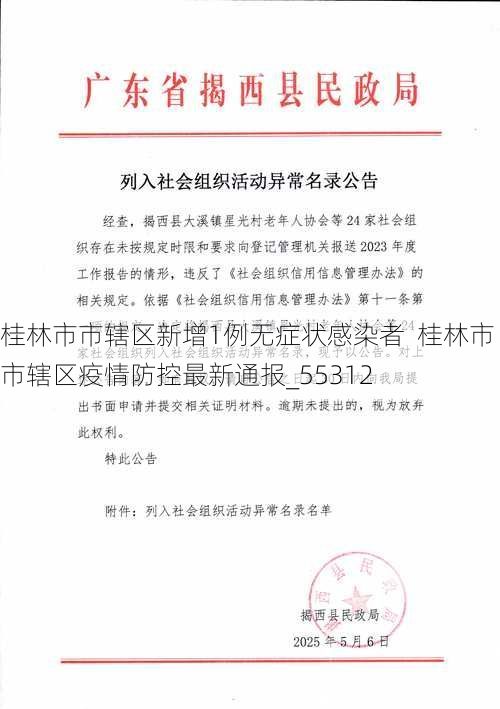 桂林市市辖区新增1例无症状感染者  桂林市市辖区疫情防控最新通报_55312
