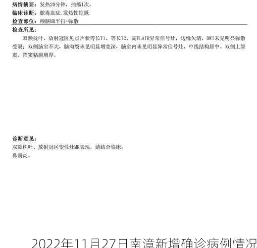 2022年11月27日南漳新增确诊病例情况