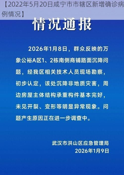 【2022年5月20日咸宁市市辖区新增确诊病例情况】