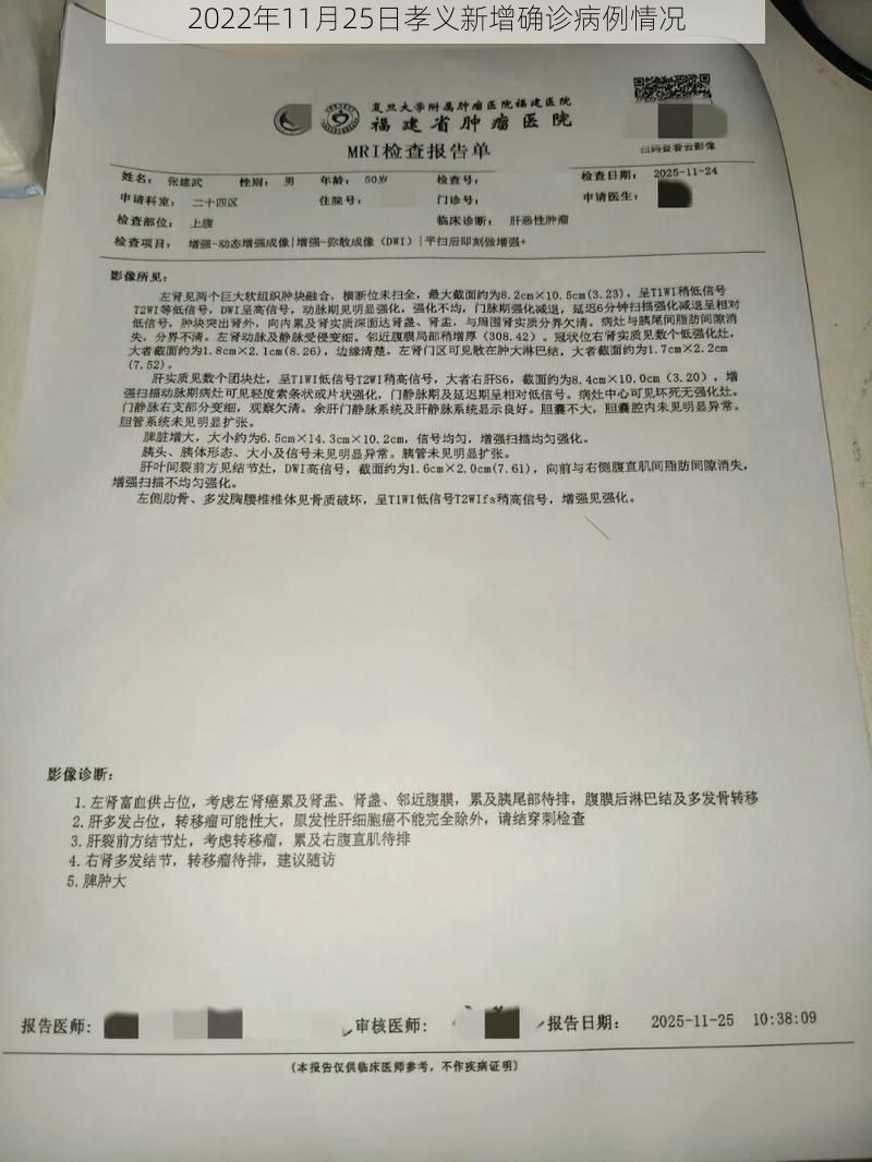 2022年11月25日孝义新增确诊病例情况