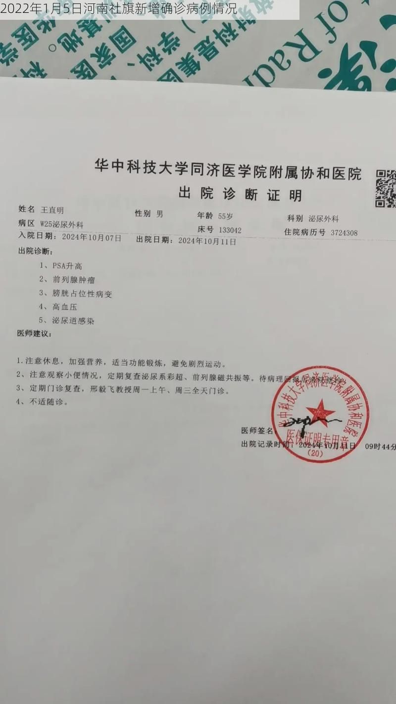 2022年1月5日河南社旗新增确诊病例情况