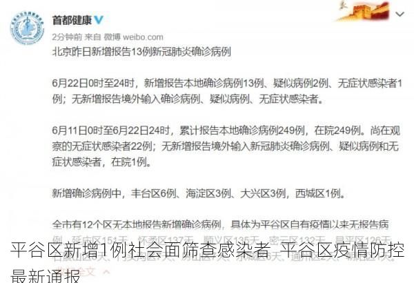 平谷区新增1例社会面筛查感染者  平谷区疫情防控最新通报